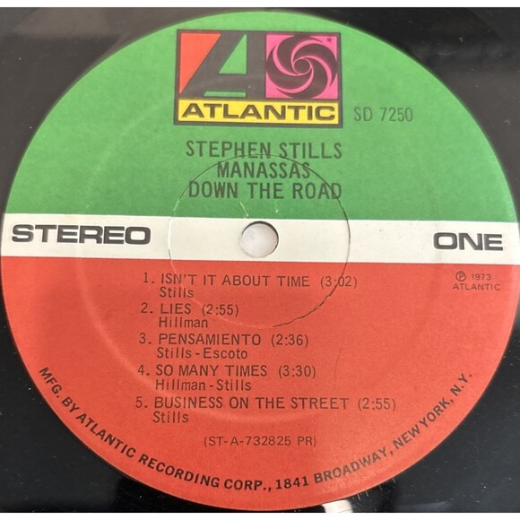 Stephen Stills/Manassas Down The Road, Vinyl, Atlantic (1973) 1st Pressing READ - Picture 6 of 8